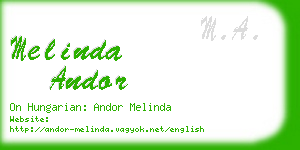 melinda andor business card